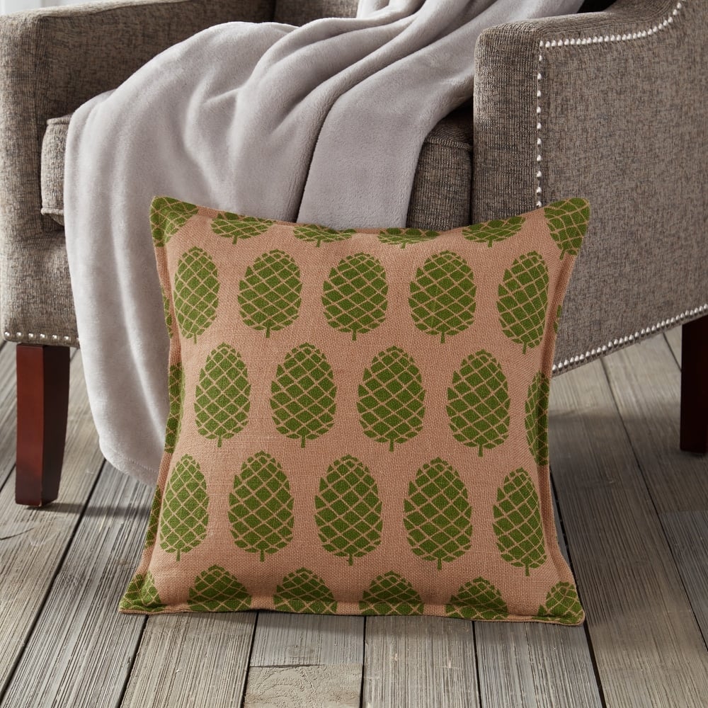 Pinecone Burlap 20-inch Pillow