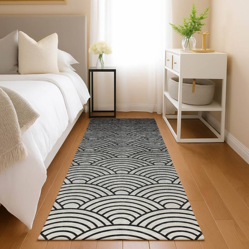 Machine Washable Indoor/ Outdoor Contemporary Poppy Chantille Rug