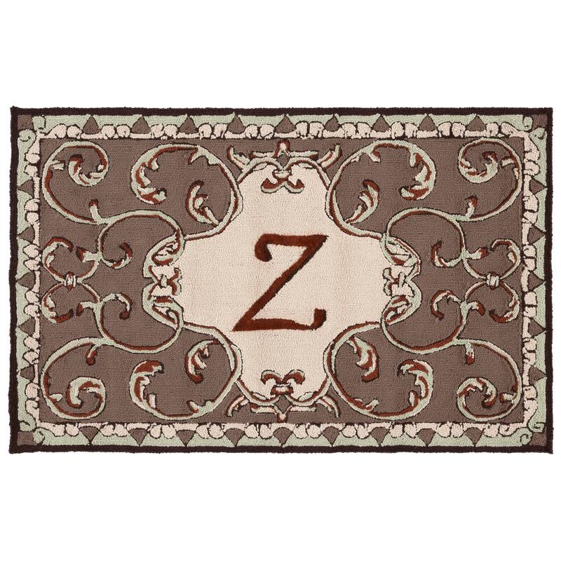 SAFAVIEH Hand-hooked Monogram J Mocha Rug
