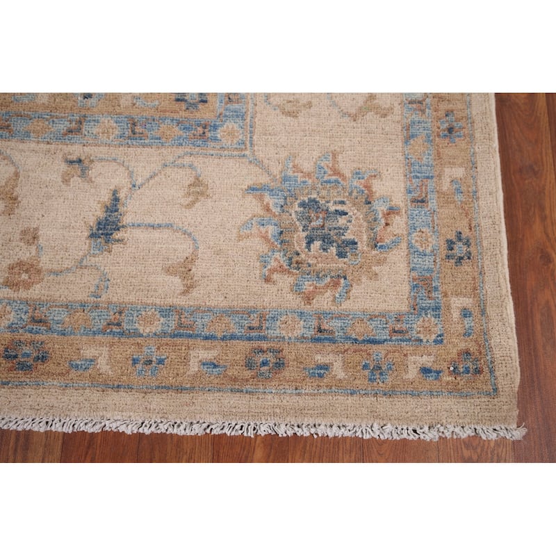 Hand Knotted Oriental 100% Wool Carpet Transitional All-Over Beige & Ivories Oushak Area Rug - 10' 0'' X 8' 0''