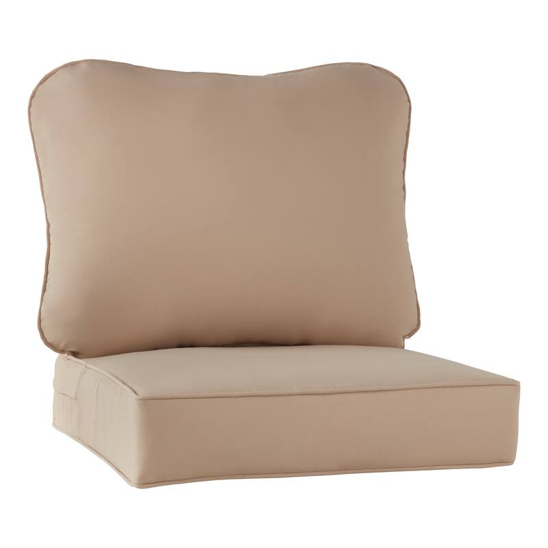 Outdoor 2-Piece Reversible Deep Seat Cushion Set (Cushions Only) - Stone