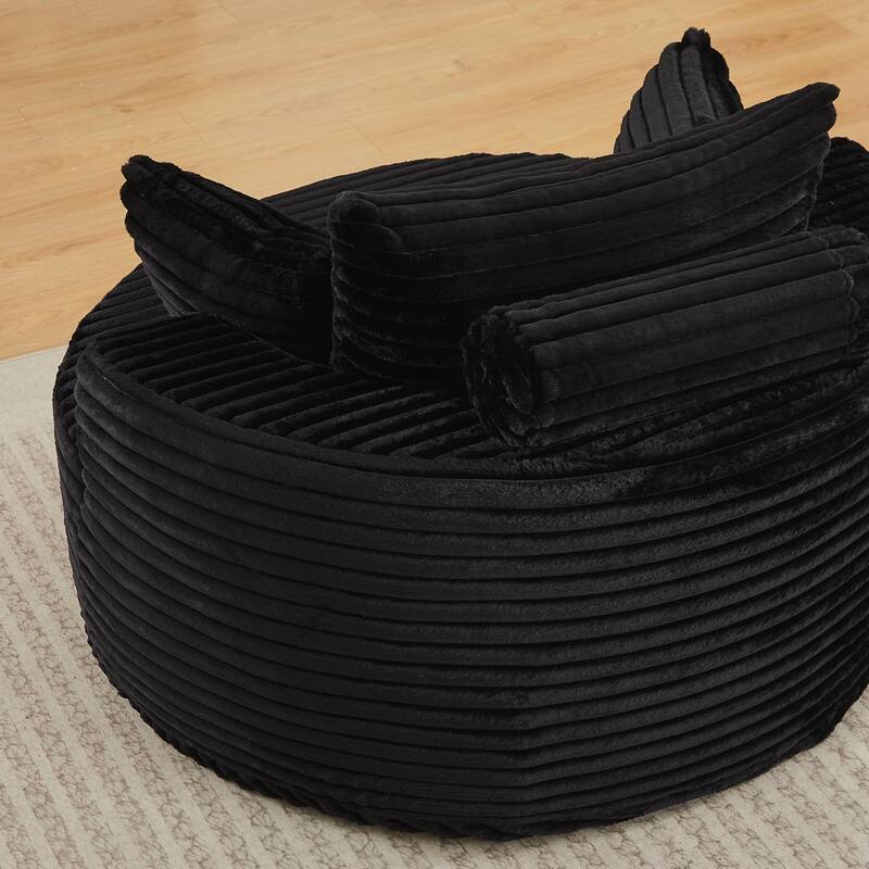 Corduroy Sponge single sofa,No Assembly Required,Fluffy Modern Sleeper Chair for Living room, Bedroom