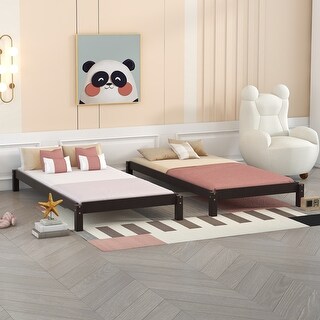 2 Twin Size Solid Platform Bed