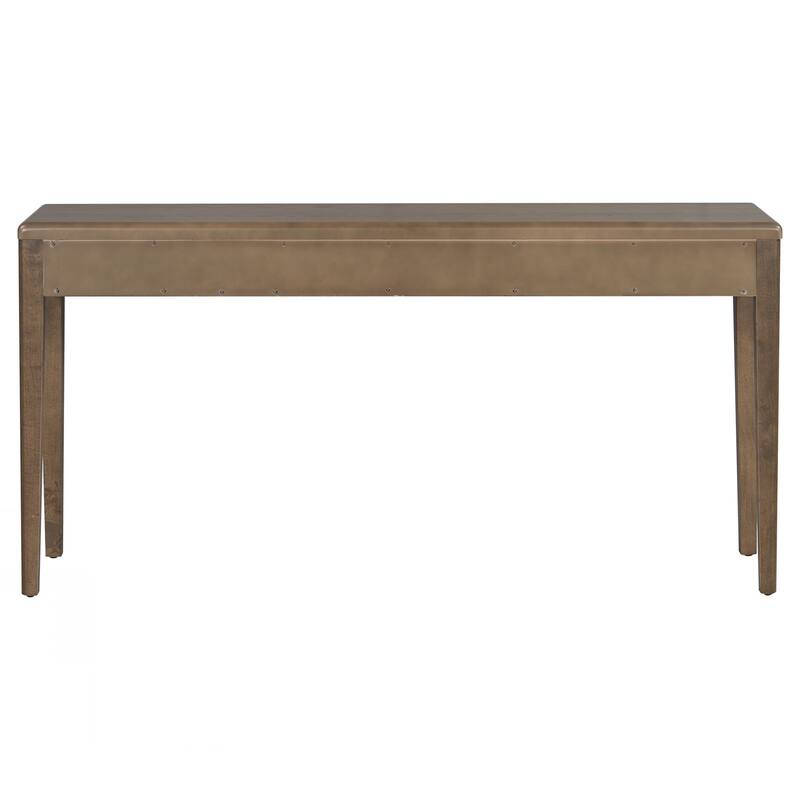 Elegant Console Table with Oak Veneer,Light Luxury Entryway Table with 3 Drawers