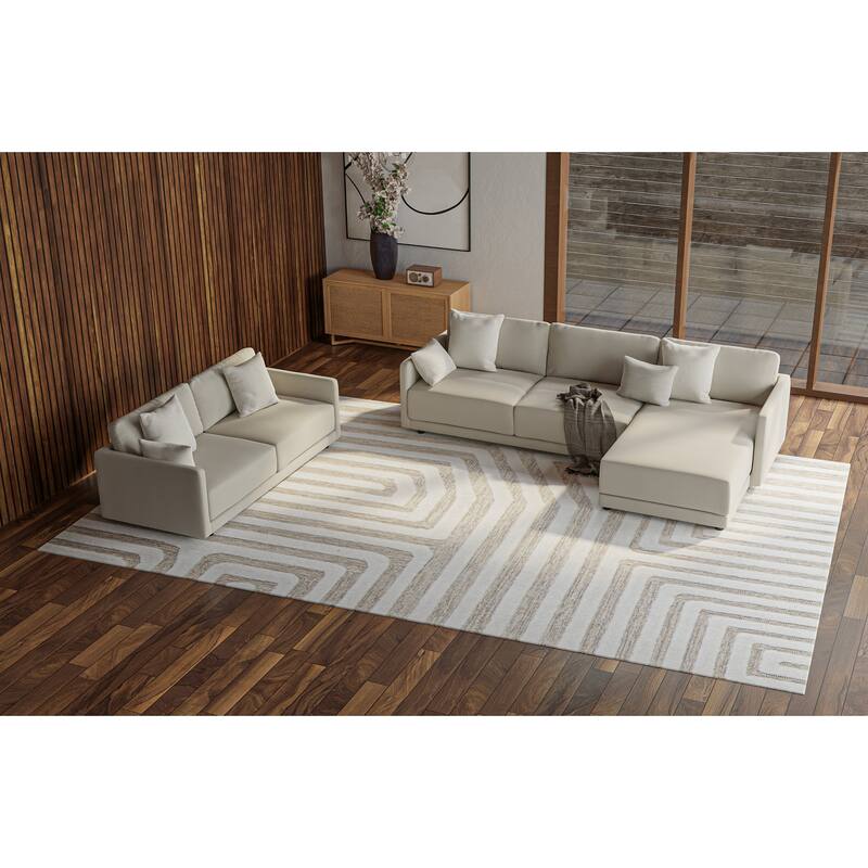 Bashian Keenen Ivory & Beige Transitional Area Rug