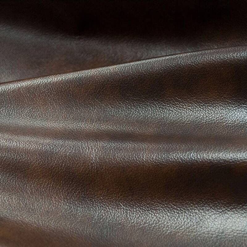 Made in USA Vernon Top Grain Leather Sofa and Two Chairs Set - Chocolate Brown
