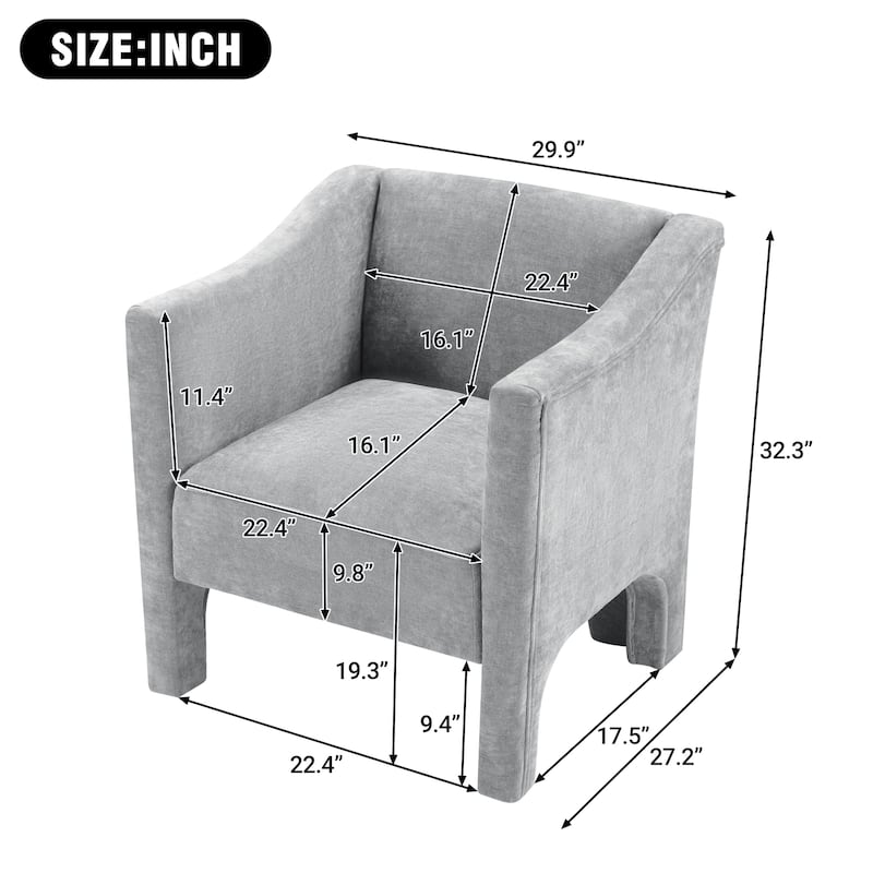 Christopher Knight Home - Barrel Modern Upholstered Accent Chair with Ergonomic Comfort.