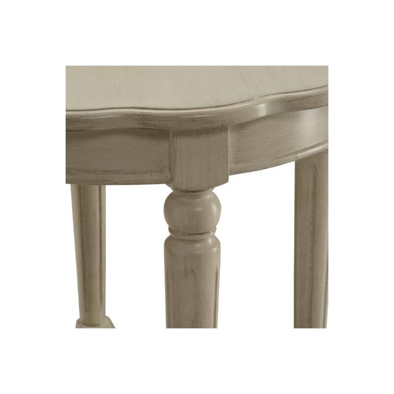 24 in. Antique White Round Wood End Table, Sturdy Build End Side Table for Living Rooms
