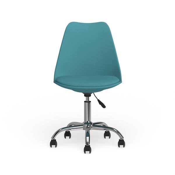 Shop Carson Carrington Bollnas Mid Century Modern Teal Leather Office Task Chair Overstock 22727477