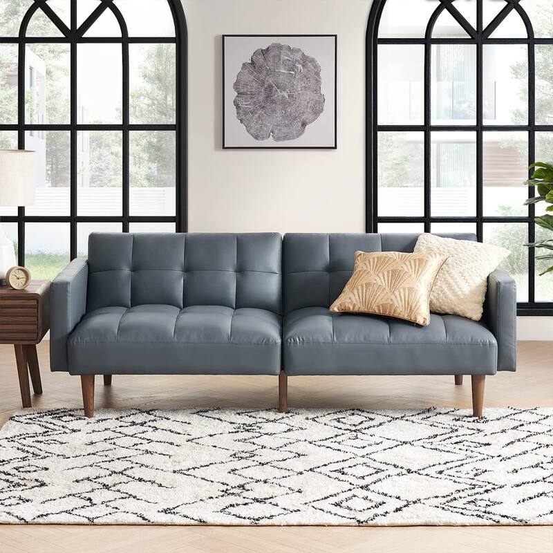 Mopio Aaron Futon Convertible Sofa Sleeper Futon - Cloud Gray - Twin