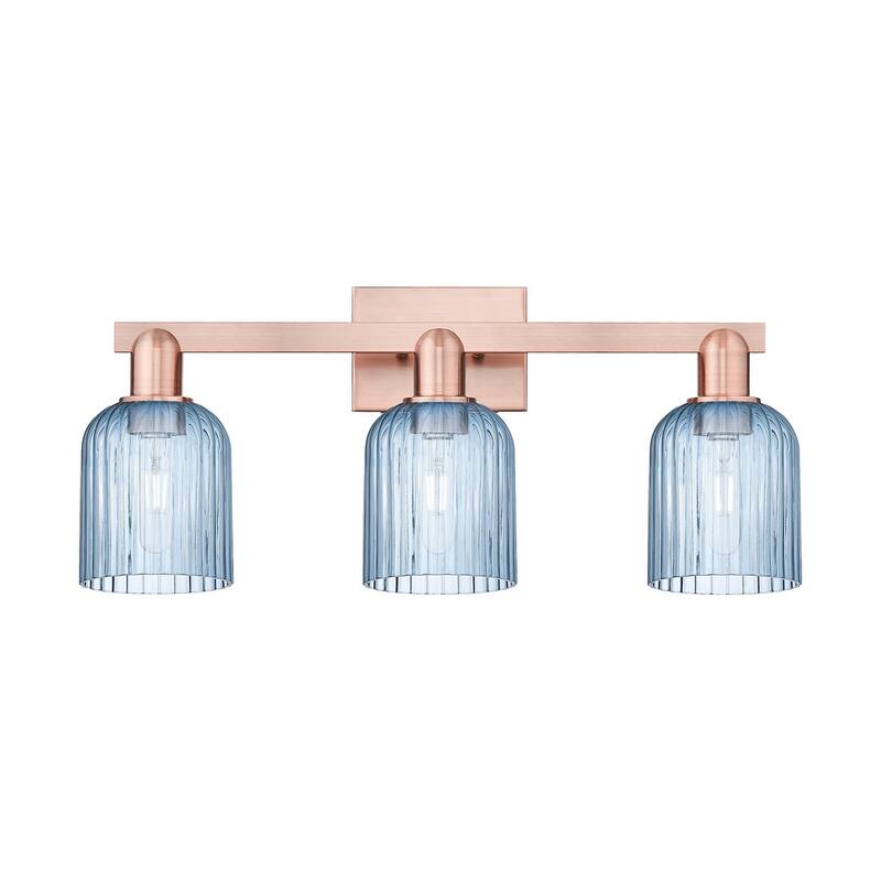 Innovations Lighting 716-3W-11-24 Bridal Veil Vanity Bridal Veil 3 - Antique Copper / Blue