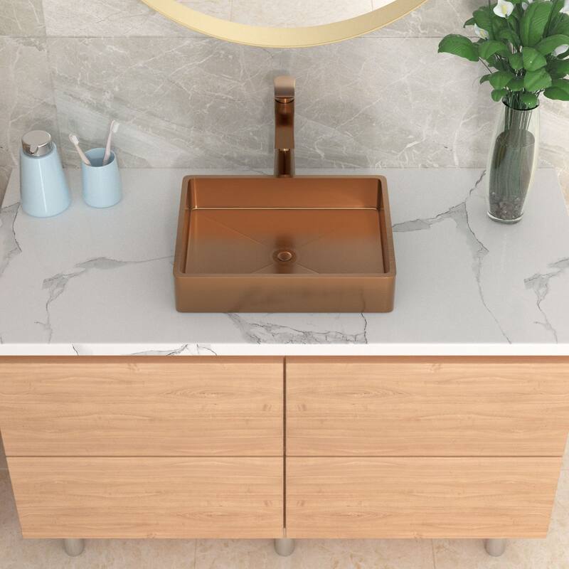 19x15 in. Bathroom Vessel Sink Vanity Wash Basin in Stainless Steel