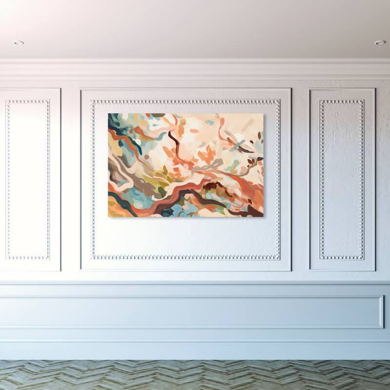 Wynwood Studio Canvas Abstract Integrated Petals Orange and Light Pink Modern & Contemporary Wall Art Canvas Print - 30 x 45