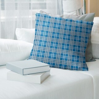 Detroit Football Luxury Plaid Accent Pillow Faux Linen Bed Bath