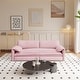 preview thumbnail 47 of 82, 66" Queen Pull Out Sofa Bed, 3-in-1 Convertible Sleeper Sofa with Side Storage Pink