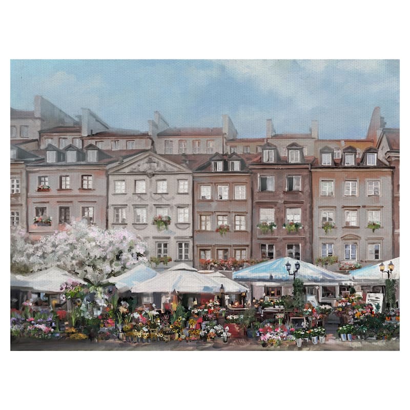 The Flower Market Portrait by Studio Arts Canvas Art Print