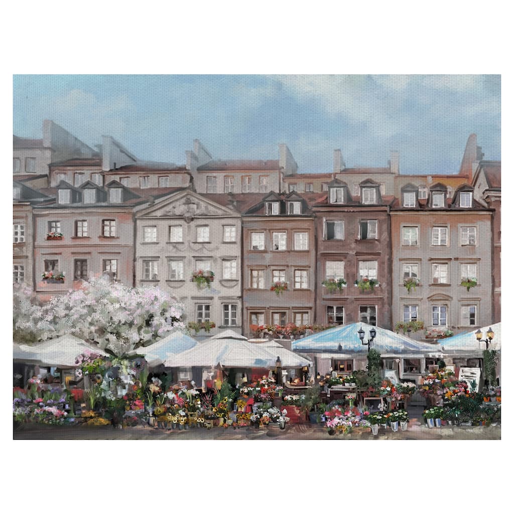 The Flower Market Portrait by Studio Arts Canvas Art Print