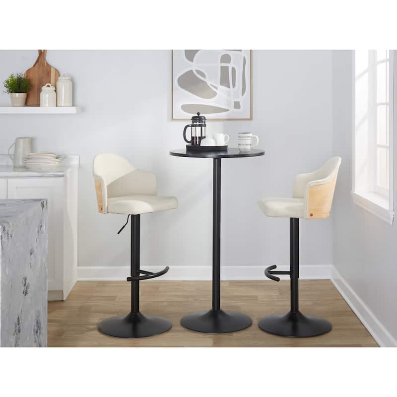Carson Carrington Valsatra Adjustable Bar Stool with Rounded T Footrest (Set of 2)