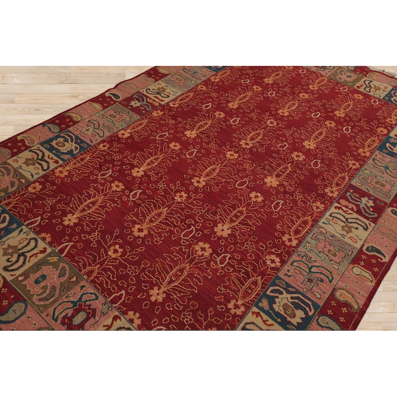 Hand Knotted Nourison Nourmak Rust Soumak Wool Traditional Area Rug - 5' 11'' x 8' 11''