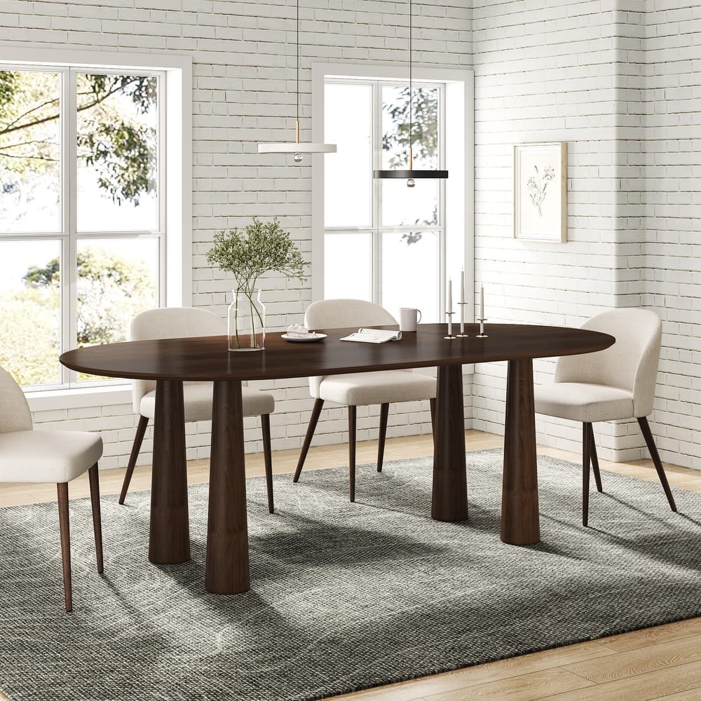 Dovelina 79" Oval Dining Table -Sturdy Tapered Legs for 8 People