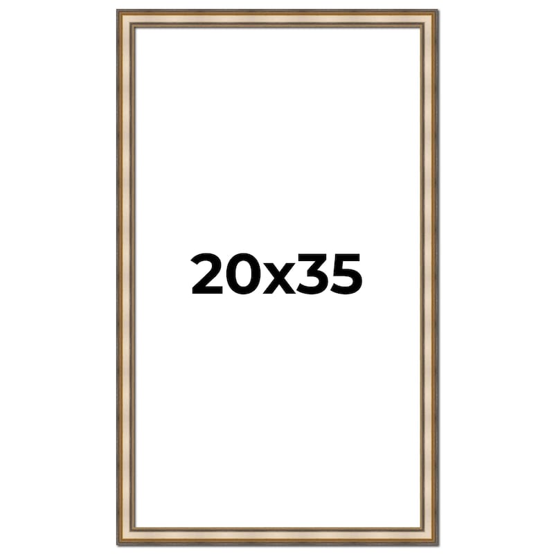 20x35 Frame Gold Solid Wood Shadow Box Width 1.5 Inches | Interior Frame Depth 2 3/8 Inches