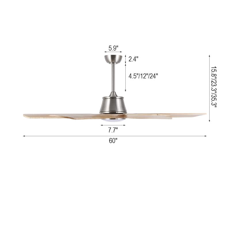 MLiAN 60 inch 6-Blades Indoor Smart LED Ceiling Fan With Remote... - 60inch