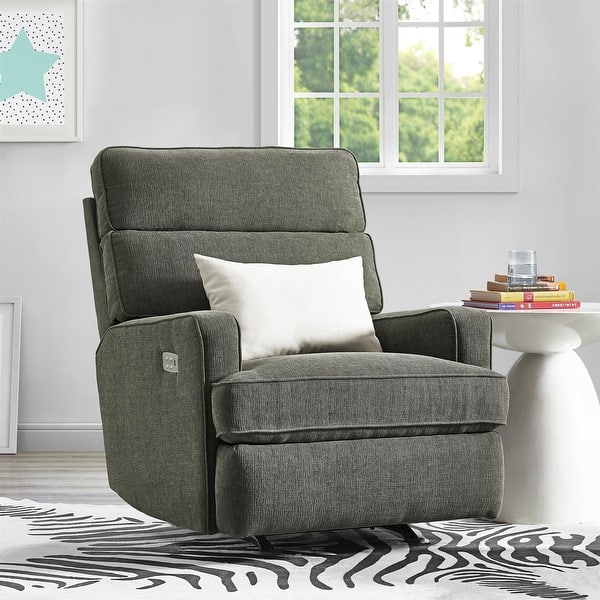 slide 2 of 14, Bertini Kizzie Dual Power Rocking Recliner, Memory Foam Headrest, Gray