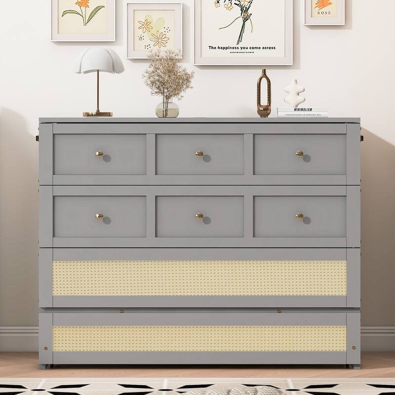 Full Size Murphy Bed with Large Drawers