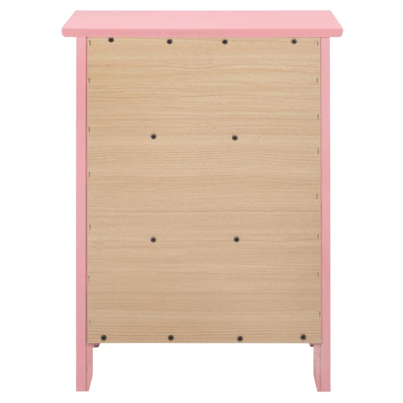 Modern classic solid wood nightstand, living room side table with three storage drawers and metal handles