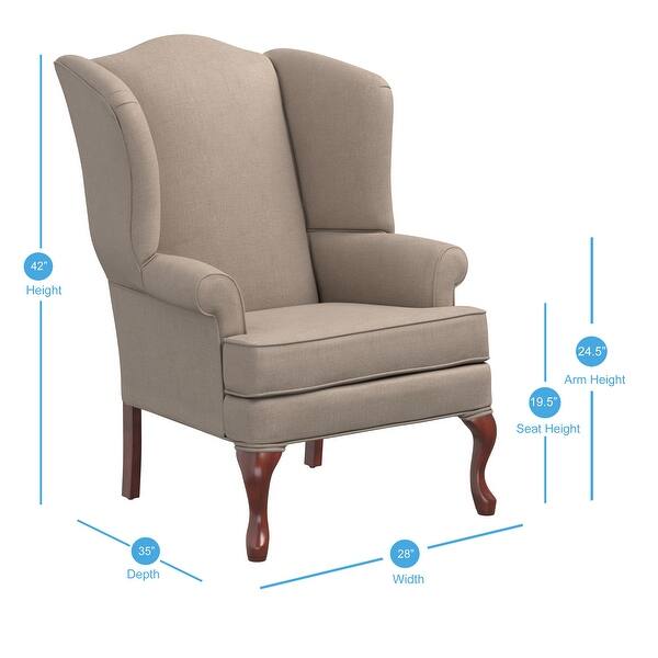dimension image slide 2 of 3, Elyse Wingback Accent Chair by Greyson Living