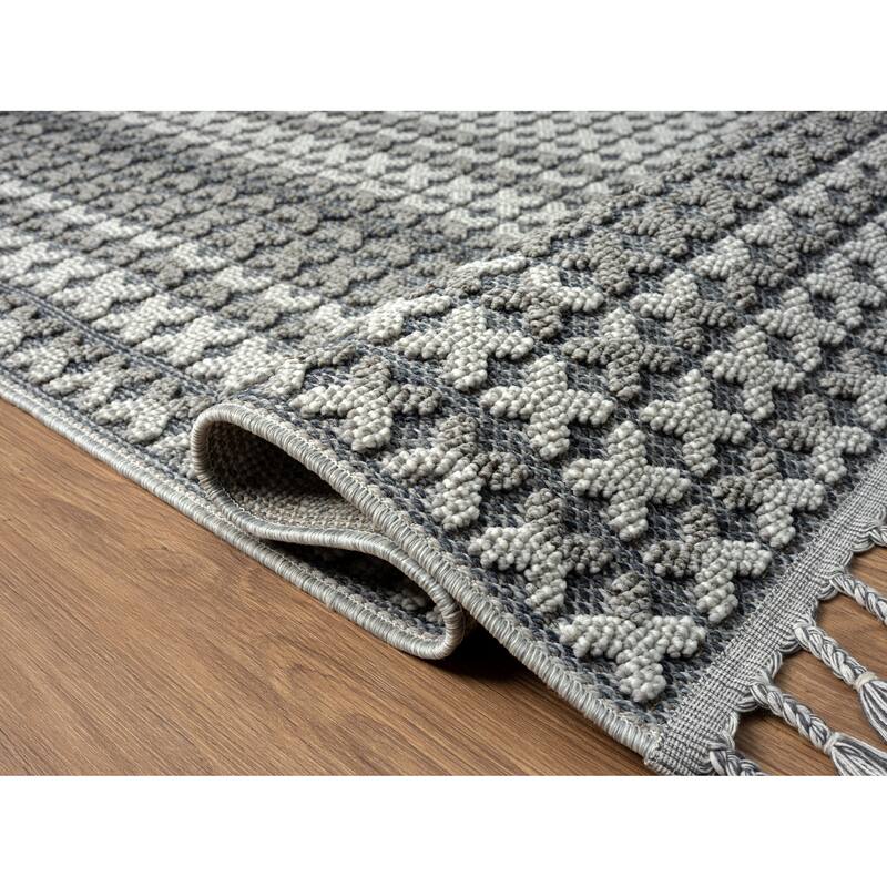 Enjoy Collection Grey Geometric Area Rug