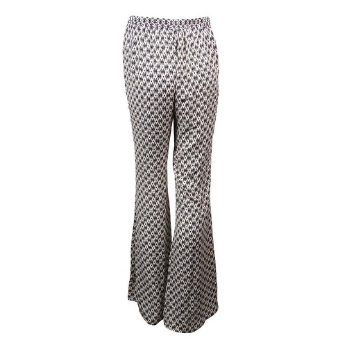 Bar III Womens Crepe Stretch Wide Leg Pants Black 4