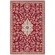 preview thumbnail 8 of 11, SAFAVIEH Handmade Blossom Asdis French Country Wool Rug 3' x 5' - Red/Ivory - Rectangle