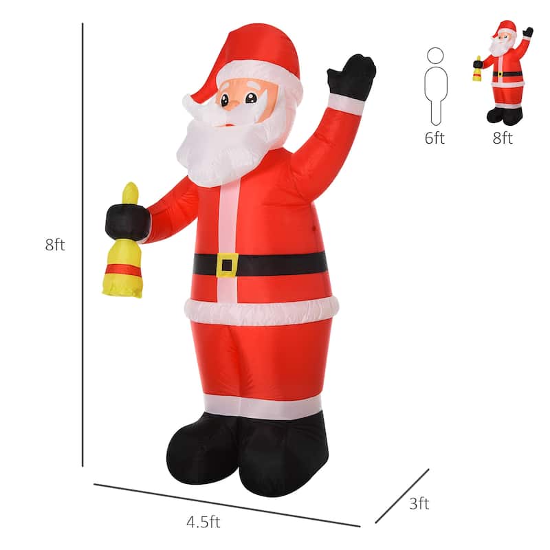 HOMCOM 8 ft. Santa Inflatable Christmas Decoration