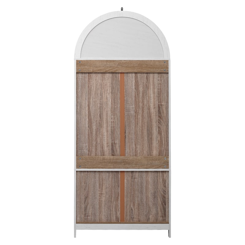71"Tall Arched Kitchen Pantry Cabinet with 2 Large Drawers,Storage Cabinets with Adjustable Shelves,Glass Door,Wood Cupboard