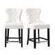 preview thumbnail 37 of 36, Carter 24" Wingback Tufted Nailhead Counter Stool (Set of 2)