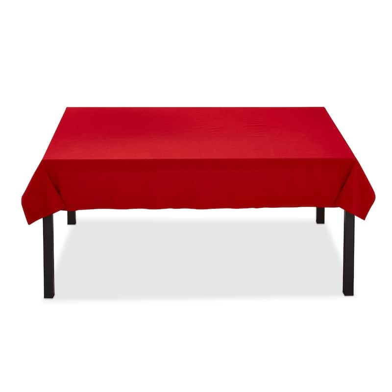 Threads Slub Red Cotton Tablecloth, 84"L x 60"W, 2.0" Hem - 60 x 84