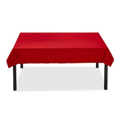 Threads Slub Red Cotton Tablecloth, 84"L x 60"W, 2.0" Hem - 60 x 84