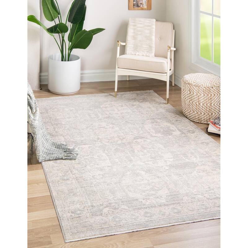 Traditional Nixa Collection Area Rug - 9'x12' - Gray