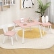 preview thumbnail 11 of 27, 3 Pieces Kids Table and Chairs Set for Arts Crafts Snack Time - 24.5" x 24.5" x 17" Pink