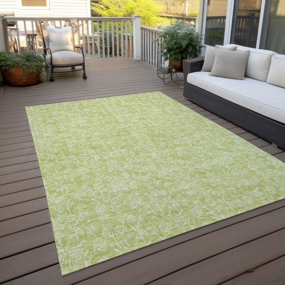 Machine Washable Indoor/ Outdoor Chantille Modern Floral Impressions Rug
