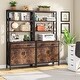 preview thumbnail 2 of 5, 4 Shelf Tall Bookshelf with Drawer and Cabinet, 68-inch Bookcase with Doors, Book Shelves Storage Cabinet Display Rack