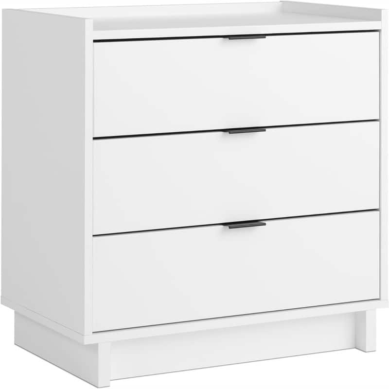 Traditional Tall Nightstand Side Table with 3 Drawers