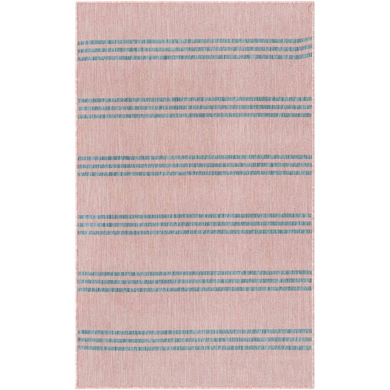 Outdoor Zrand Collection Area Rug - Pink and Aqua - 3'3"x5'3"