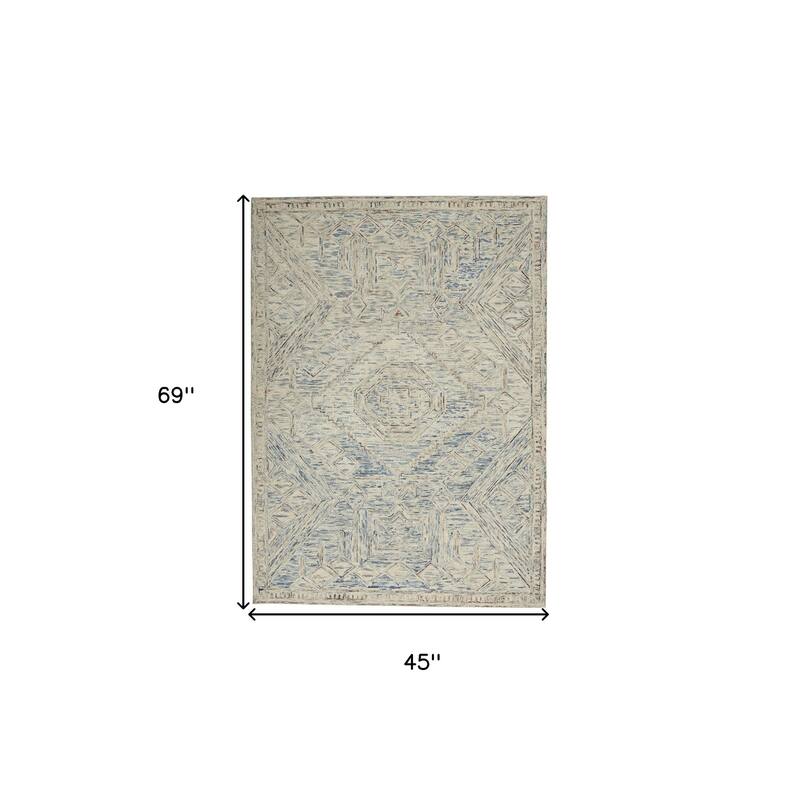 Power Loomed Geometric Modern Soft Area Rug - 69' X '45' X '0.5