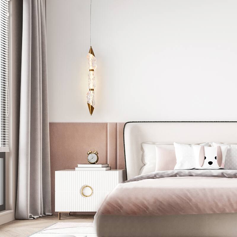 Modern LED 1-Light Gold Pendant Light for Kitchen Island Living Room