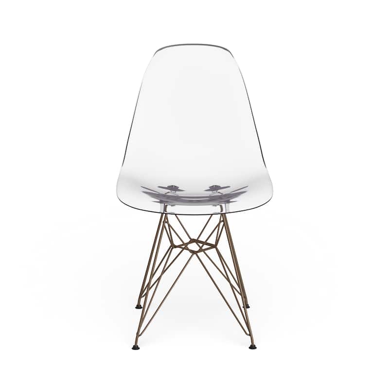 Clear and Gold Metal Eiffel Chair (Set of 2)