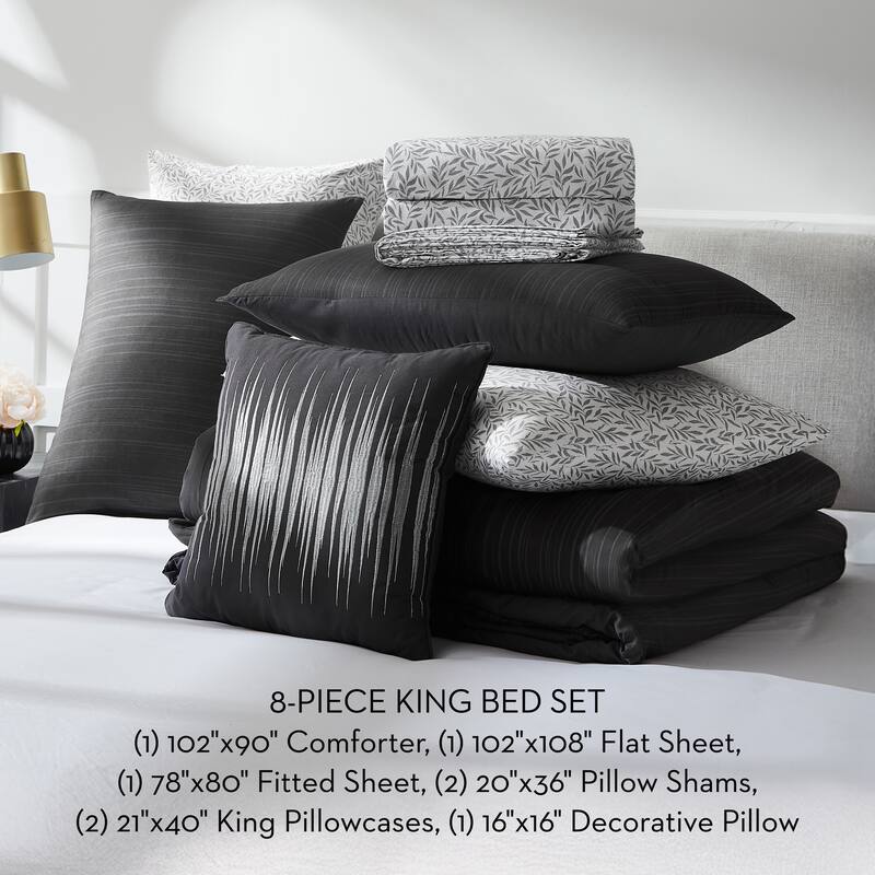 Nine West Lena Comforter Set 8-Piece Bed in a Bag