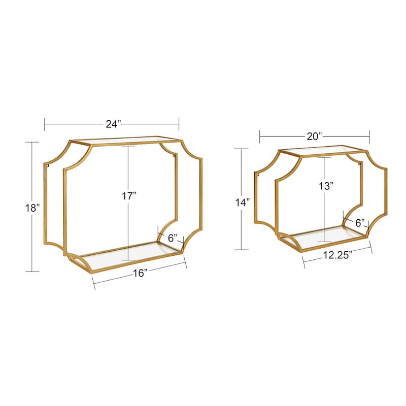 Kate and Laurel Ciel Scalloped Metal Wall Shelf (Set of 2)