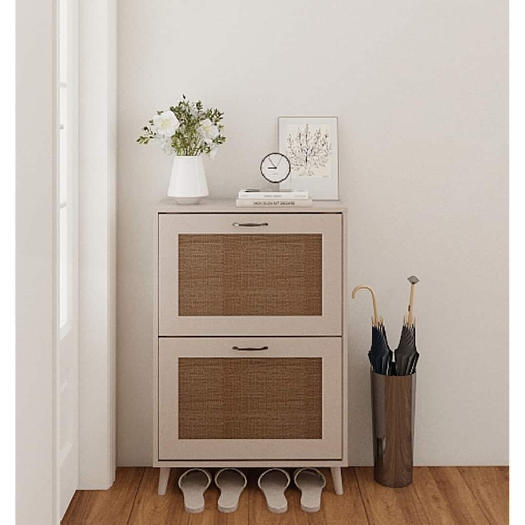 2-Tier Spacious Shoe Storage Organizer for Entryway Holds Up to 12 Pairs